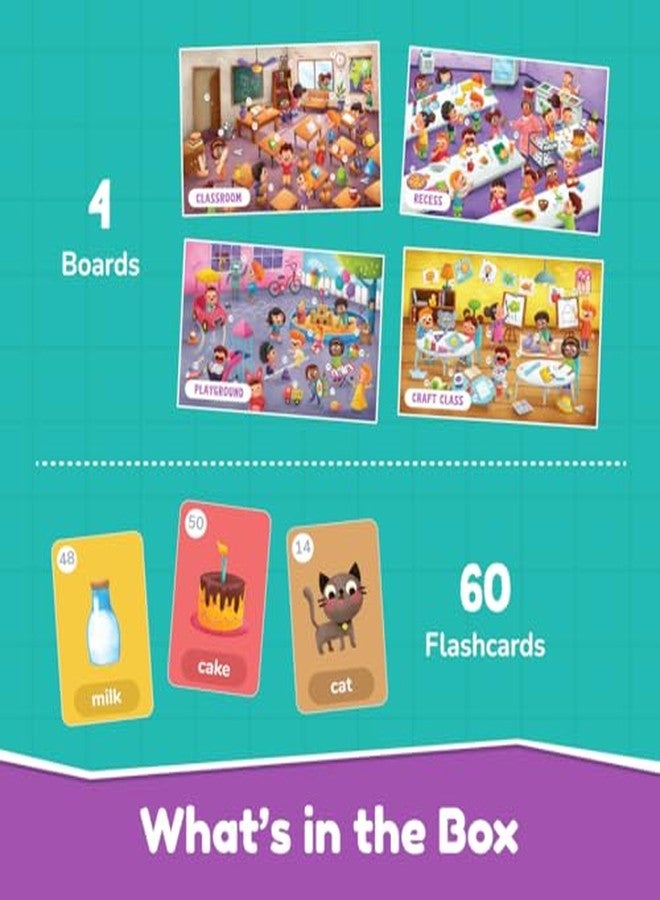 Bloomingo Learning Kit: First Words - School Edition - Fun Board Puzzles with Number & ImageMatching flashcards that Boosts Vocabulary - Educatiocal Birthday Gift for Boys & Girls Ages 2, 3, 4 - Image 3